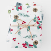 Farbenfrohe Weihnachten - Berry Holiday Pattern Geschenkpapier Set (Beispiel)