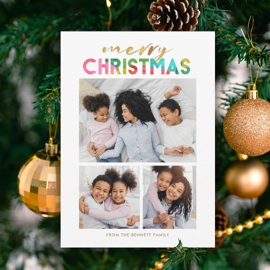 Farbenfrohe Weihnachten Drei FotoCollage