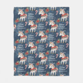 Farbenfrohe Weihnachten Einhorn Custom Fleece Blan (Vorderseite)
