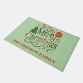 Farbenfrohe Weihnachten Fußmatte (Schrägansicht)