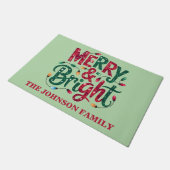 Farbenfrohe Weihnachten Fußmatte (Schrägansicht)