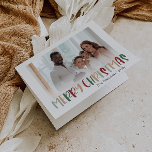 Farbenfrohe Weihnachten geklaut verblasstes Foto<br><div class="desc">Diese farbenfrohe Weihnachtskarte mit verblassten Fotos ist perfekt für Ihre lustige, kreative Weihnachtsfeier. Es ist ein einzigartiger, spielerischer, moderner Schriftart in Rot, Boho Bräune und heller und dunkelgrüner Farbe, die für ein fröhliches, saisonales Ambiente sorgen. Wenn Sie Ihren Lieben den dunklen Winter mit niedlichem Feiertagsjubeln näher bringen wollen, haben Sie...</div>