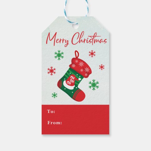 Farbenfrohe Weihnachten Geschenkanhänger (Rückseite)