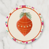 Farbenfrohe Weihnachten Geschenkanhänger (Vorderseite)