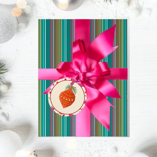 Farbenfrohe Weihnachten Geschenkanhänger