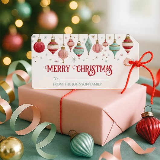 Farbenfrohe Weihnachten Geschenkanhänger
