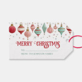 Farbenfrohe Weihnachten Geschenkanhänger (Vorderseite (Horizontal))
