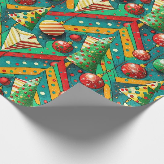 Farbenfrohe Weihnachten Geschenkpapier (Ecke)