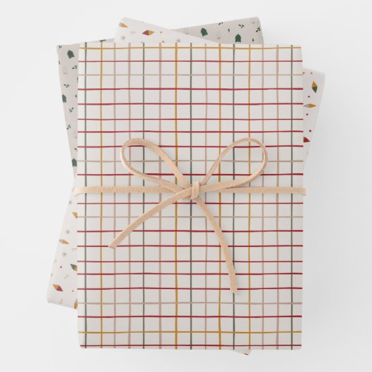 Farbenfrohe Weihnachten Geschenkpapier Set (Beispiel)