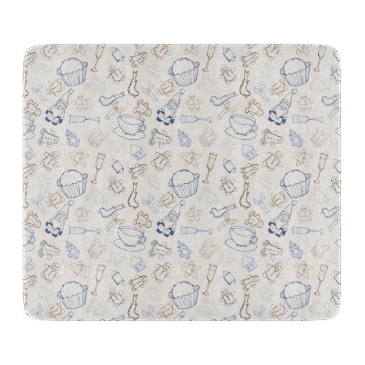 Farbenfrohe Weihnachten Gingerbread Man and Santa Schneidebrett (Vorderseite)