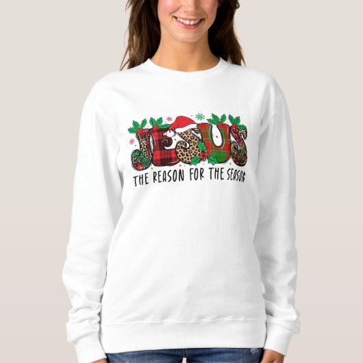 Farbenfrohe Weihnachten Jesus Sweatshirt (Vorderseite)