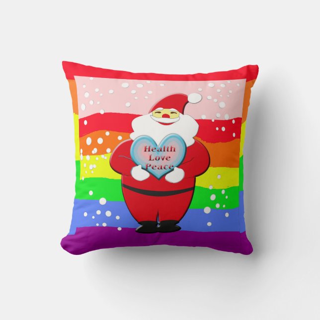 Farbenfrohe Weihnachten Kissen (Vorderseite)