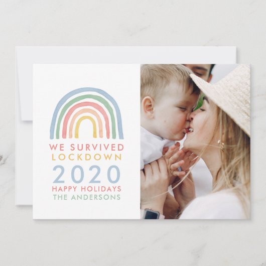 Farbenfrohe Weihnachten mit Regenbogen, die wir üb (Vorderseite)