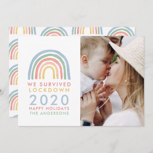 Farbenfrohe Weihnachten mit Regenbogen, die wir üb (Vorne/Hinten)