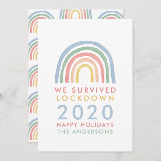 Farbenfrohe Weihnachten mit Regenbogen, die wir üb (Vorne/Hinten)