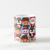 Farbenfrohe Weihnachten mit vielen Berufen Kaffeetasse (Mittel)