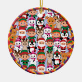 Farbenfrohe Weihnachten mit vielen Berufen Keramik Ornament (Vorne)