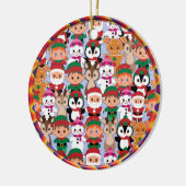 Farbenfrohe Weihnachten mit vielen Berufen Keramik Ornament (Links)