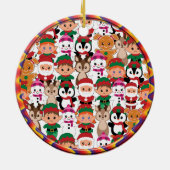 Farbenfrohe Weihnachten mit vielen Berufen Keramik Ornament (Hinten)