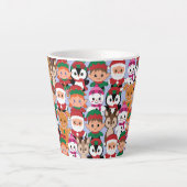 Farbenfrohe Weihnachten mit vielen Berufen Milchtasse (Vorderseite)