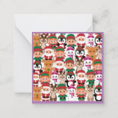 Farbenfrohe Weihnachten mit vielen Berufen Mitteilungskarte (Rückseite)