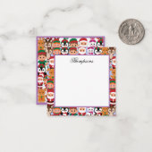 Farbenfrohe Weihnachten mit vielen Berufen Mitteilungskarte (Vorderseite/Rückseite Beispiel)