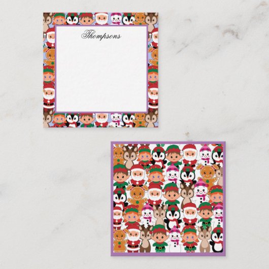 Farbenfrohe Weihnachten mit vielen Berufen Mitteilungskarte (Vorne/Hinten)