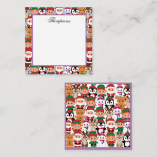 Farbenfrohe Weihnachten mit vielen Berufen Mitteilungskarte