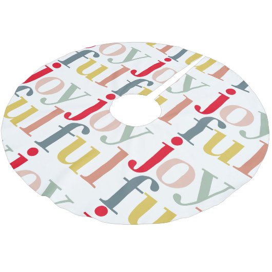 Farbenfrohe Weihnachten Polyester Weihnachtsbaumdecke (Schrägansicht)