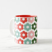 Farbenfrohe Weihnachten Retro Daisy Holiday Tasse (Vorderseite Links)