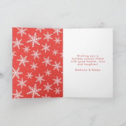 Farbenfrohe Weihnachten Rot und Grün 2 Foto (Innenseite)