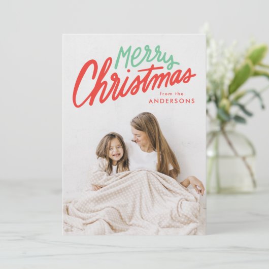 Farbenfrohe Weihnachten Rot und Grün Foto (Stehend Vorderseite)