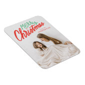 Farbenfrohe Weihnachten Rot und Grün Foto Magnet (Rechte Seite)
