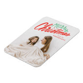 Farbenfrohe Weihnachten Rot und Grün Foto Magnet (Linke Seite)