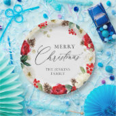 Farbenfrohe Weihnachten Rote Blüte Pappteller (Party)