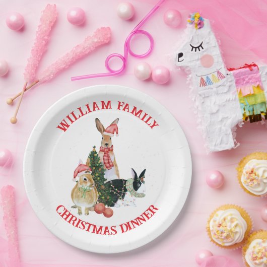 Farbenfrohe Weihnachten Text Niedlich Weihnachten Pappteller (Party)