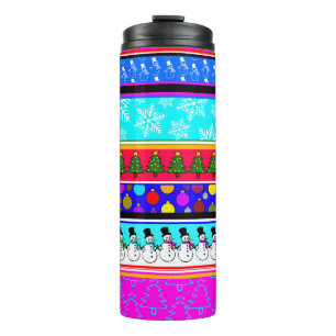 Farbenfrohe Weihnachten Thermosbecher