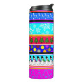 Farbenfrohe Weihnachten Thermosbecher (Nach links gedreht)