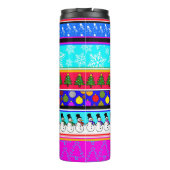 Farbenfrohe Weihnachten Thermosbecher (Rückseite)