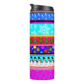 Farbenfrohe Weihnachten Thermosbecher (Nach rechts gedreht)