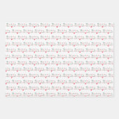 Farbenfrohe Weihnachten und Ziermuster, Spaß Geschenkpapier Set (Vorderseite)