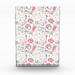 Farbenfrohe Weihnachten Vintage Stilmuster Fotoblock