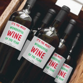 Farbenfrohe Weihnachten Weinetikett