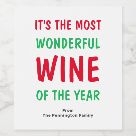 Farbenfrohe Weihnachten Weinetikett (Einzelnes Label)