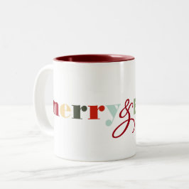 Farbenfrohe Weihnachten Zweifarbige Tasse