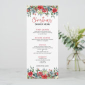 Farbenfrohe Weihnachts-Blume und Winterpflanzen Einladung (Stehend Vorderseite)