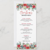 Farbenfrohe Weihnachts-Blume und Winterpflanzen Einladung (Vorderseite)