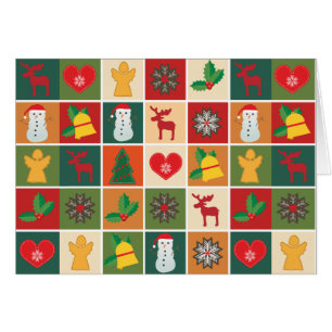 Farbenfrohe Weihnachts-Collage Grußkarte