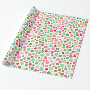 Farbenfrohe Weihnachts Confetti Dots Geschenkpapier