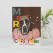 Farbenfrohe Weihnachts-Foto (Stehend Vorderseite)